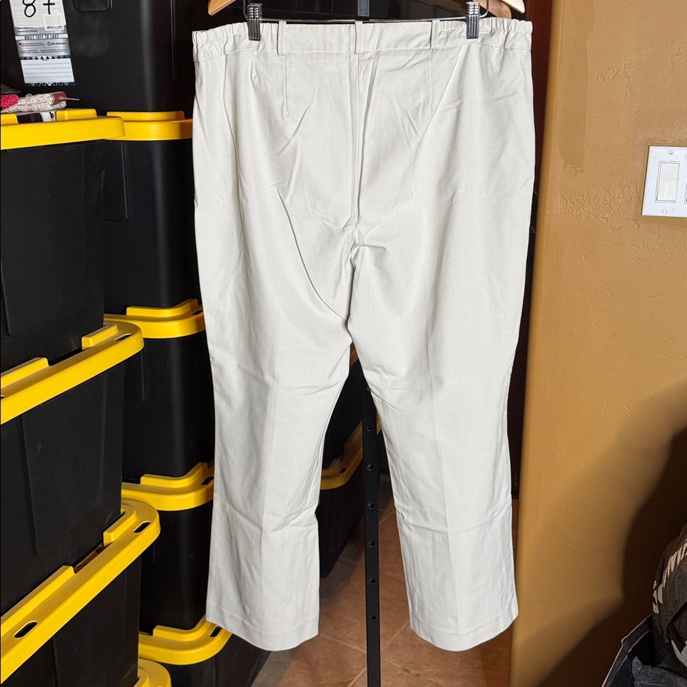 Talbots Heritage Perfect Chinos Oat Beige Ankle Pants Size 16W High Waist - Picture 7 of 8